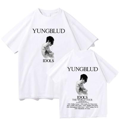 Yungblud IDOLS Мировой тур 2026 Футболки Хлопок Хип-хоп Унисекс Уличная одежда Певец Лето Мягкий Мужская Женская Топ Футболка Свободный Повседневный