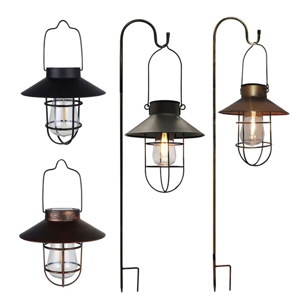 Винтажный солнечный фонарь Ретро светодиодная масляная лампа Садовое украшение Ландшафтный свет Уличный