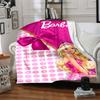 1 шт. Плед с розовым бантом Barbie, Полиэфирное волокно, Всесезонный комфорт для дивана, кровати, офиса, автомобиля, кемпинга. Идеальное украшение для дома и подарок, Комфорт в офисе