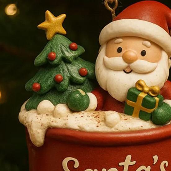 Рождественские украшения для стаканов с напитками, акриловый подвесной декор для елки, зеркала автомобиля