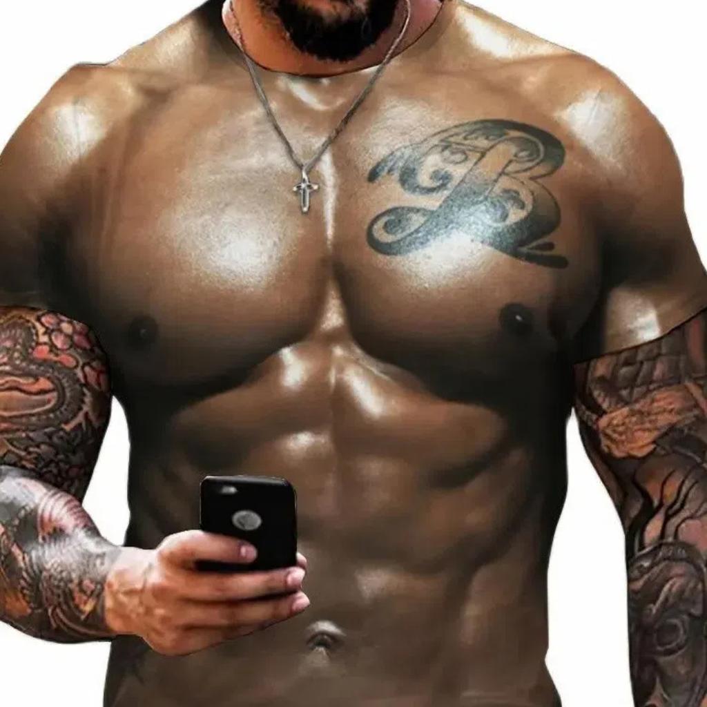 Funny 3D Printing Muscle Printed T-Shirt Gym Clothing Men Summer Streetwear T-Shirt Tops Harajuku Fashion Short Sleeve Tee