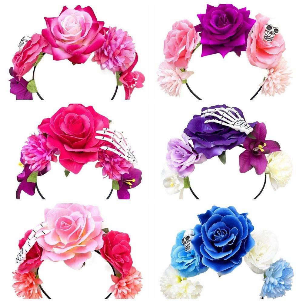 Skull Halloween Headband Ghost Claw Party Headpiece Fashion Floral Hair Hoop Wedding