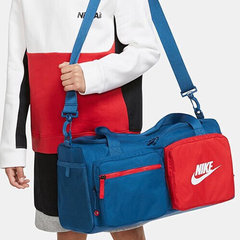 Nike Тканевая туристическая сумка, Сумка, Сумка через плечо, Сумка-кроссбоди, Дорожная сумка, Сумка для спортзала, Унисекс, Синий, Красный, BA6169-476