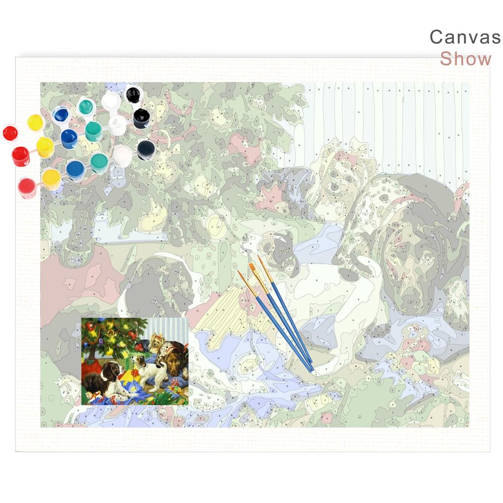 RUOPOTY Picture By Numbers Dog Animal DIY Frame On Canvas Acrylic HandPainted Wall Art Painting Cat For Living Room