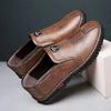 2025 New Men Leather Shoes Soft Sole Casual Shoes Comfortable Business Flats Man Lightweight Work Shoes Slip-on Driving Shoe
