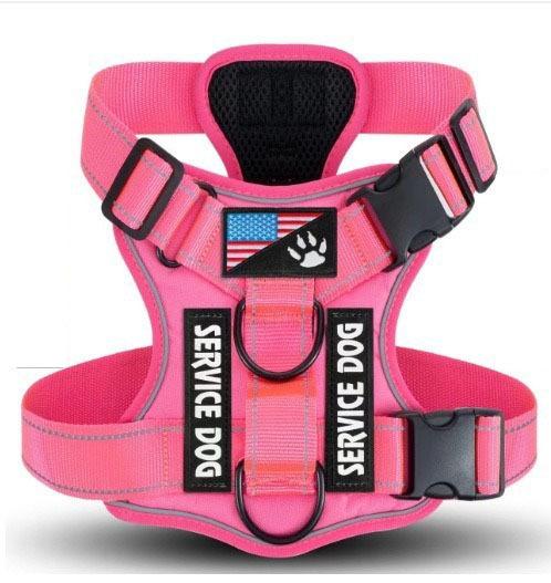 Service Dog Harness, Reflective Dog Vest Harness with 5 PCS Patches, Adjustable Soft Oxford Pet Harness, Inner Layer Mesh, Easy