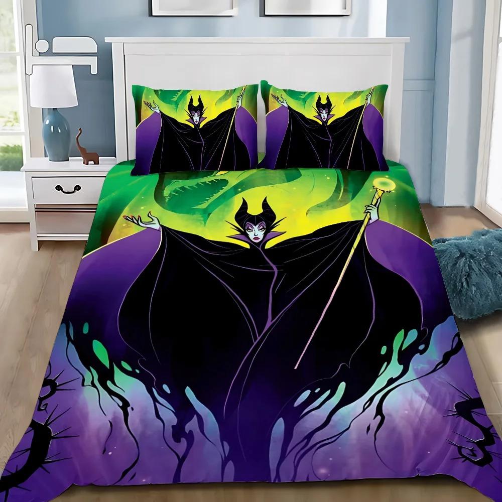 Cartoon Villains Maleficent Ursula Evil Duvet Cover 2/3-piece Bed Linen With Pillow Cut Suitable For Children And Adults 3D Bed