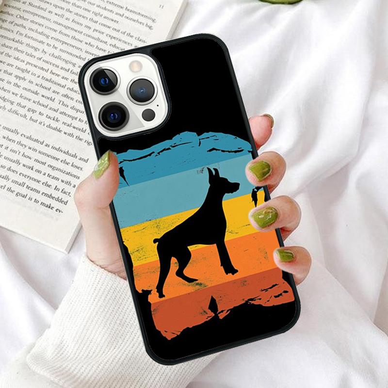 Cartoon Doberman Dog Phone Case Cover for iPhone 17 Air 16 16e 12 11 13 14 15 Pro Max for Apple Plus Coque
