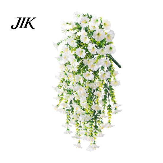 Petunia Flower Arrangements 2 Pcs Artificial Hanging Flowers UV Resistant Faux Decorative Reusable Simulated Petunias for Outdoors Festive Wedding