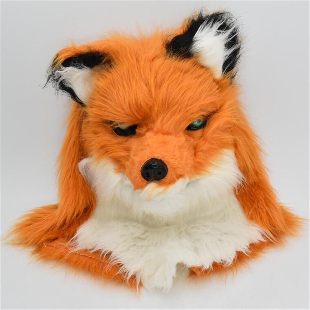 Плюшевая маска лисы. Маски с открыванием рта — забавные капюшоны для праздничных вечеринок.