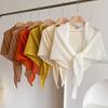 Korean Hollow Out Knitted Shawl Summer Air Conditioning Fake Collar Neck Guard Knit Thin Knotted Cape Shoulder Scarf For Women