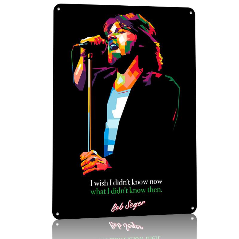 Bob Seager Tin Poster Customized Wall Art Retro Vintage Metal Signs for Fans Room Decoration Home Decor Items Wand Deko House