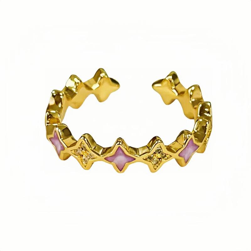 Дворцовый стиль Ретро Милый Крутой Красочный Эмаль Капельная Глазурь Темперамент Кольцо Женское Цветочное Нишевое Кольцо