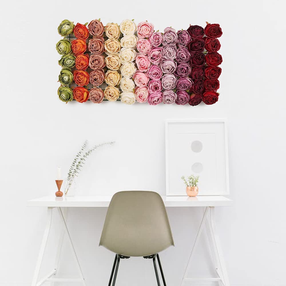 25 Pieces White Rose Artificial Flower Head Vintage Dried Flower Artificial Rose Head Silk Fake Rose for Wedding Centerpiece Decoration