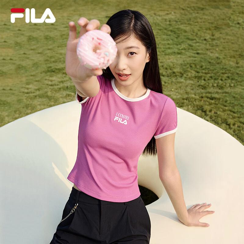 Fila Женская облегающая футболка в рубчик с коротким рукавом, лето 2026