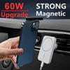 60W Magnetic Fast Car Wireless Charger Phone Holder Car Air Vent Stand Phone Holder Wireless Charger for iPhone 14 12 13 Pro Samsung Macsafe