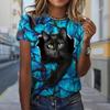 Модная женская футболка с принтом, забавная повседневная футболка с круглым вырезом и короткими рукавами, летняя женская футболка