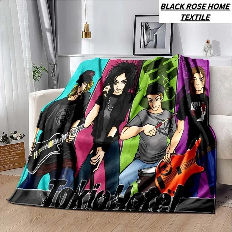 Модный художественный принт Tokio Hotel Рок-группа Плед Роскошная простыня для спальни Наружное путешествие Кемпинг Пикник Дневной перерыв Теплое покрывало Плед