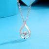Water Drop Smart Zircon Necklace Female Korean Version 1 Carat Imitation Moissanite Pendant Jewelry