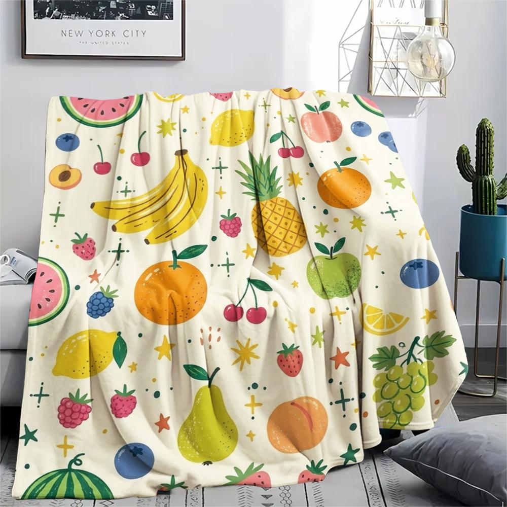1Pc Cute Cartoon Print Flannel Blanket, High quality Comfortable for All Seasons, Home Decor, Warmth and Comfort, Perfect for Christmas Gifts W49
