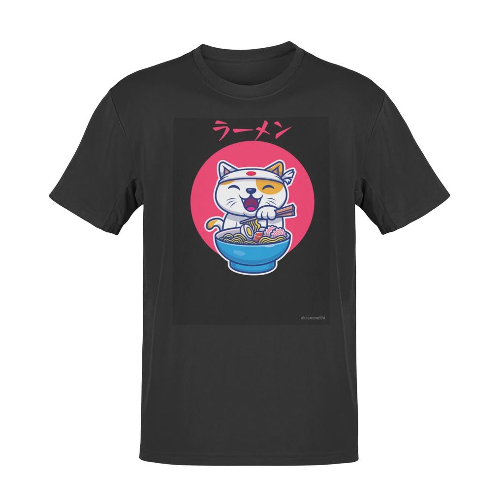 Anime T Shirt Cat Ramen Noodles Manga Japanese Geek T SHIRT 2