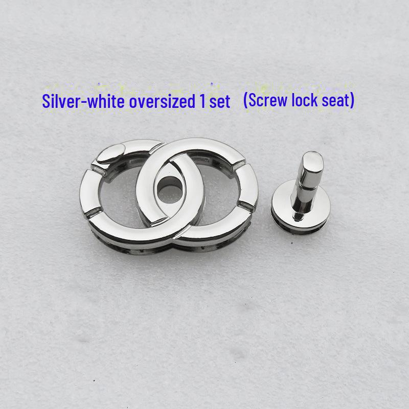 Diamond-Shaped Black Crossbody & Shoulder Bag with Gold/Silver Gilded Twist Lock Hardware