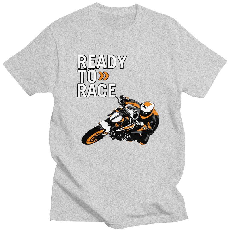 Мужская футболка Custom Handsome Ready To Race, с коротким рукавом, 100% хлопок, повседневная, с принтом Мотоциклетные гонки Enduro, модная футболка