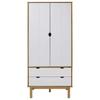 OTTA Wardrobe Brown & White 76.5 X 53 X 172 Cm Solid Pine Wood