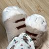Fashion Ins Cat Paw Slippers Adults Winter Flip Flops Men Warm Fur Slides Fluffy Kitty Fuzzy House Shoes Unisex Animal Claw Slippers Man
