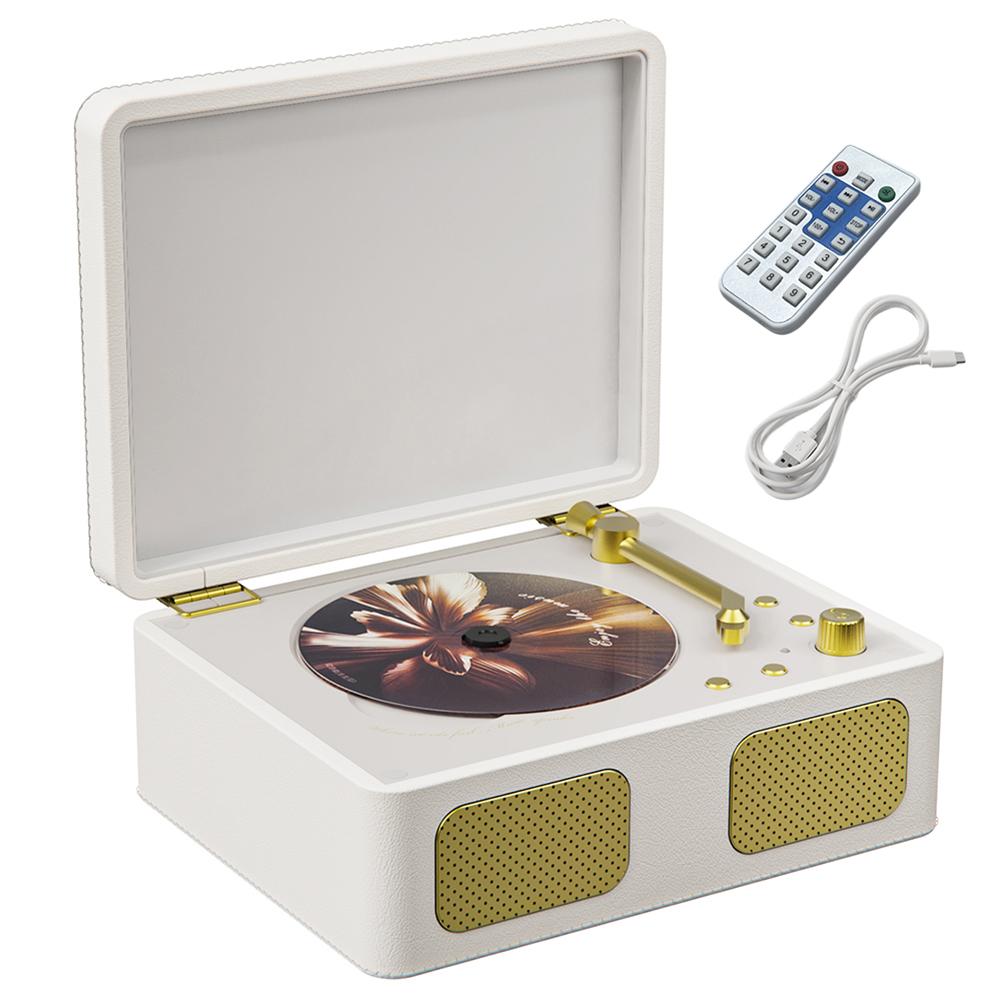 Ретро CD-плеер 3,5 мм AUX Bluetooth-совместимый 5.4 Портативный CD-плеер с пультом дистанционного управления Настольный CD-плеер для меломана