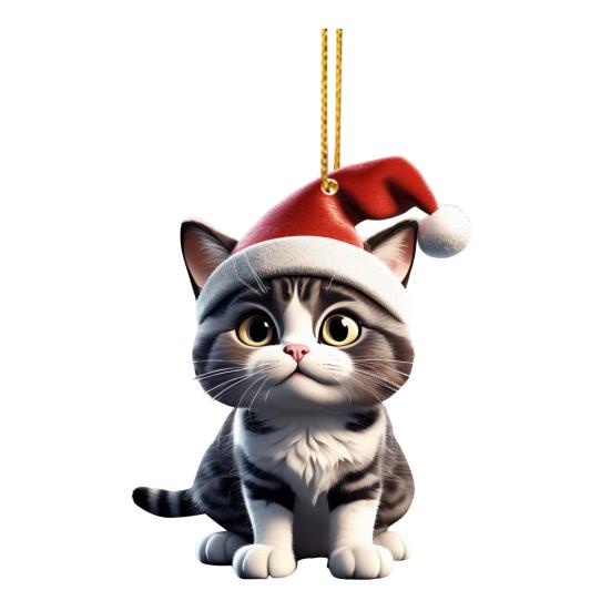 Car Rearview Mirror Pendant Hanging Decoration with Lanyard Easy To Hang Realistic Design Animal Shaped Christmas Tree Ornament