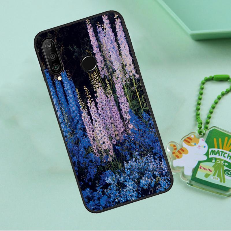 Синие васильки Дельфиниум Для Huawei Nova Y90 Y70 Y60 Y61 Y91 Y72 9 10 SE 12i 12s 11i 5T P60 Pro P20 P30 P40 Lite Чехол