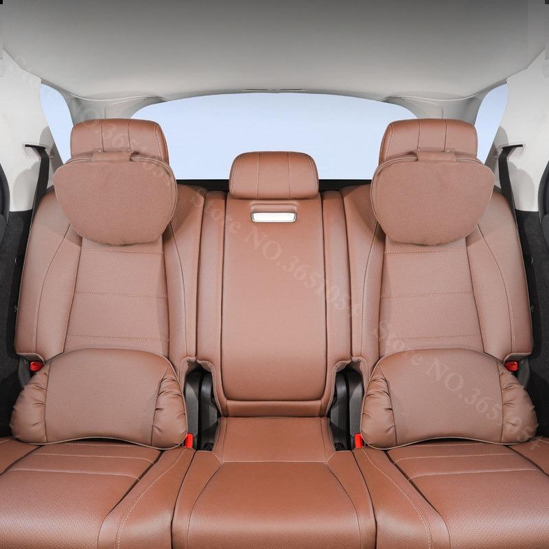 Для Mercedes-Benz BMW Двухслойная замша и кожа Подушка для шеи Пена с эффектом памяти Подголовник Подушка для поясничной поддержки Аксессуар для интерьера автомобиля