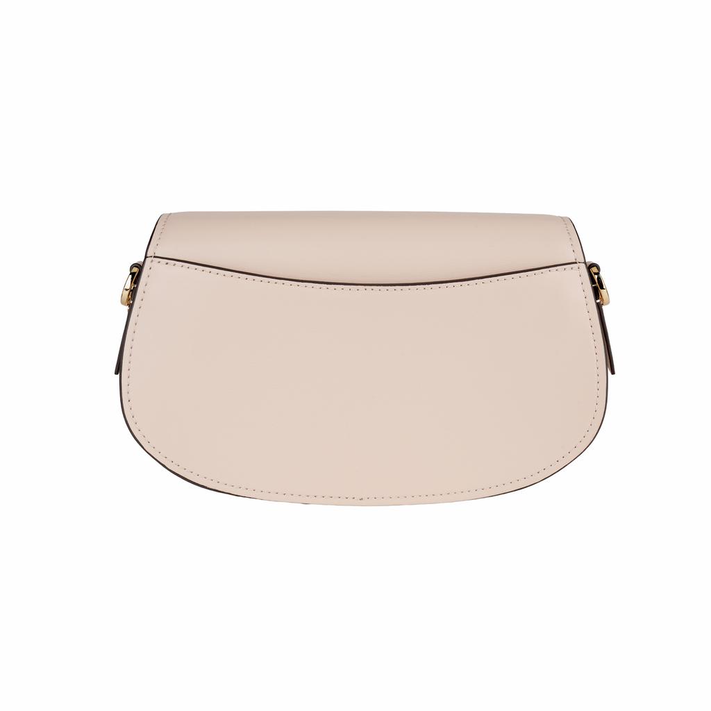 Michael Kors MK Mila Metal Logo Lock Stripe Shoulder Strap Leather Crossbody Bag Medium Women crossbody bag Nude-Pink 30S3GIMM8L-187