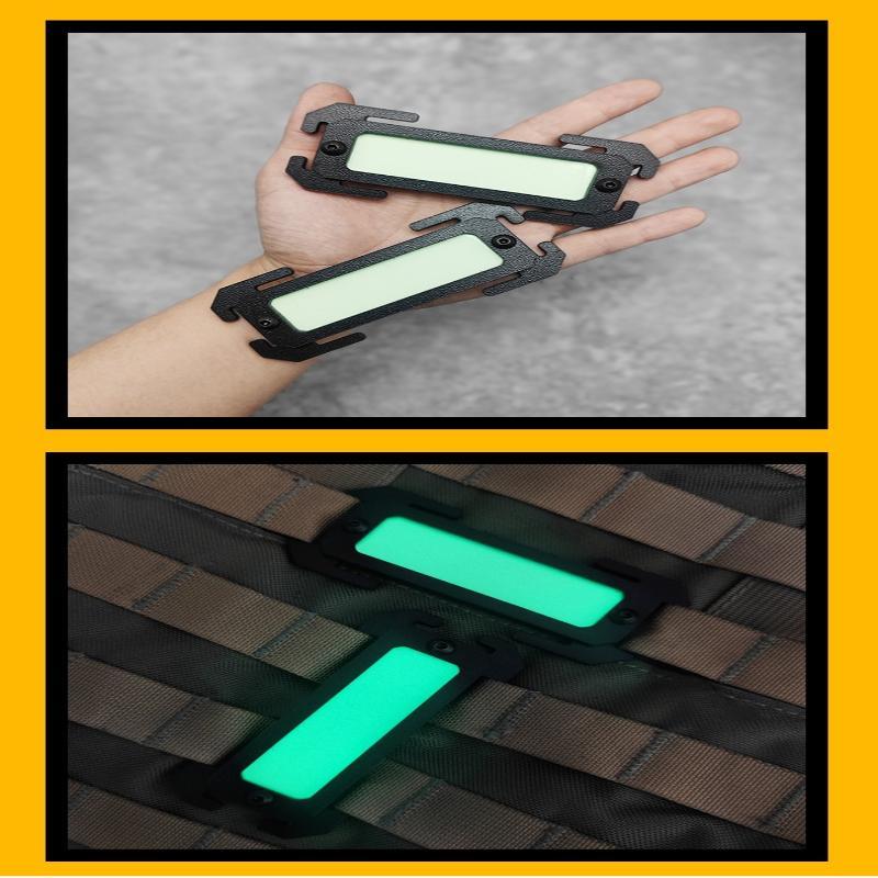 Velcro Glow In Dark Identification Tag Luminous Mounting Buckle Backpack Patch for Hiking Travel Luggage