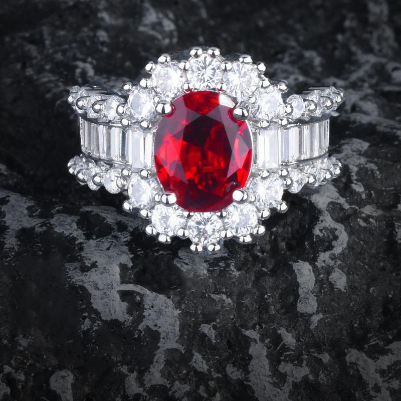 BELLA BOX Кольцо в современном дизайнерском стиле с имитацией натурального королевского синего цвета, драгоценное кольцо цвета кроваво-красного бриллианта, женское кольцо
