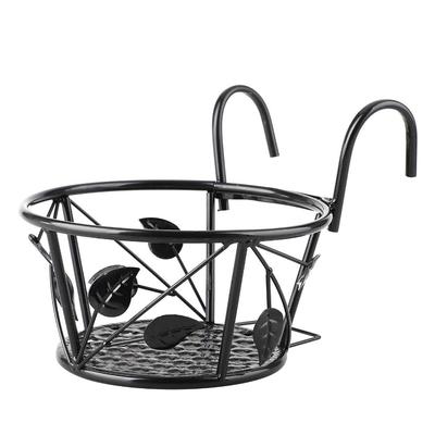 Подставка для подвесных цветочных горшков Металлическая Черная Белая Коричневая Патио Сад Подвесная корзина Простая Круглая Подставка для комнатных растений Спальня