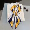 Luxury Design Long Silk Scarf Women Summer Fashion Bag Handle Ribbon Ladies Horse Print Headband Small Hair Scarves Female