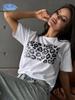 Retro Leopard Printed T-shirt 100% Cotton T-shirt Women's Clothing Summer Fashion Simple Lovely Casual Comfy Short Sleeve Top