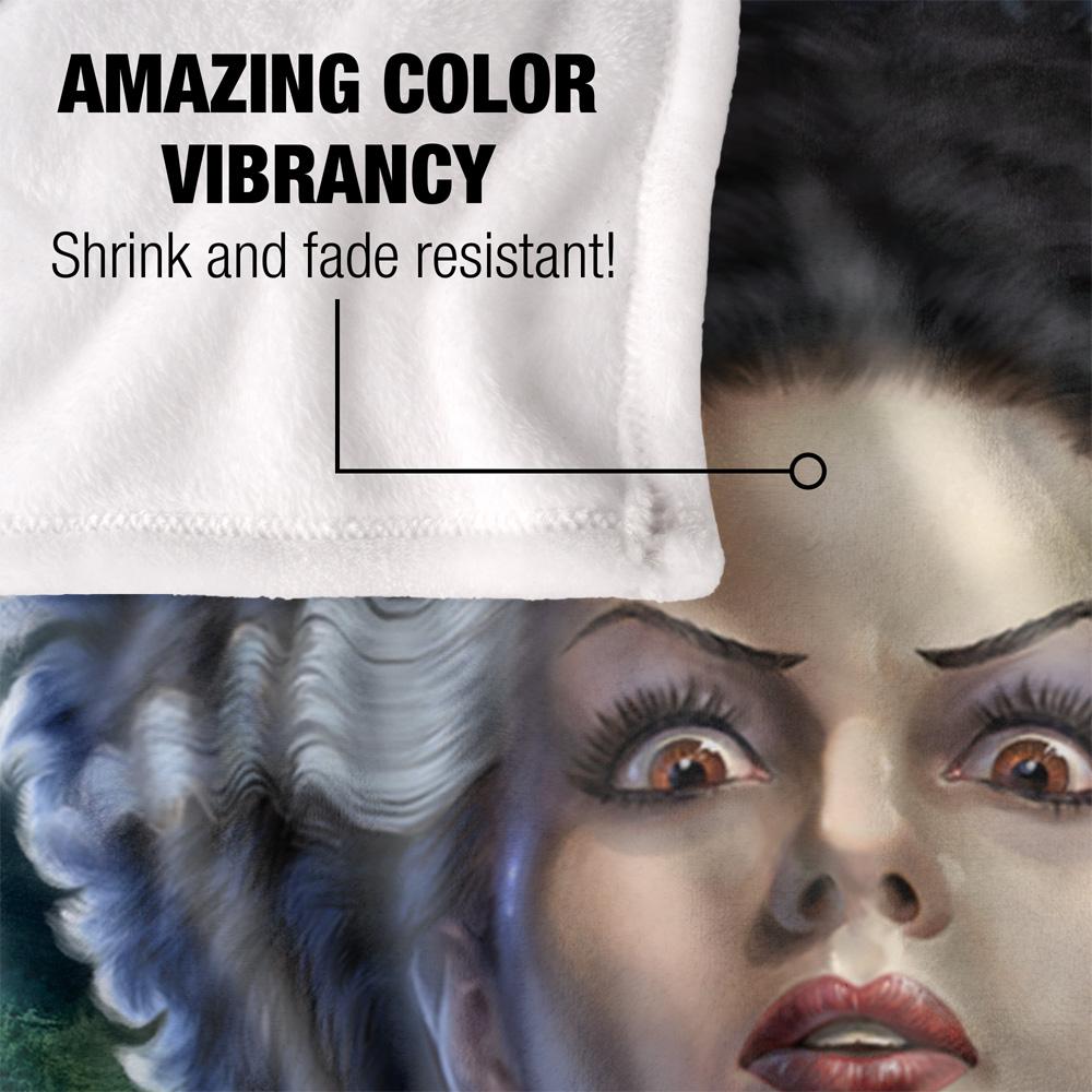 Universal Monsters Head Bride Of Frankenstein Blanket