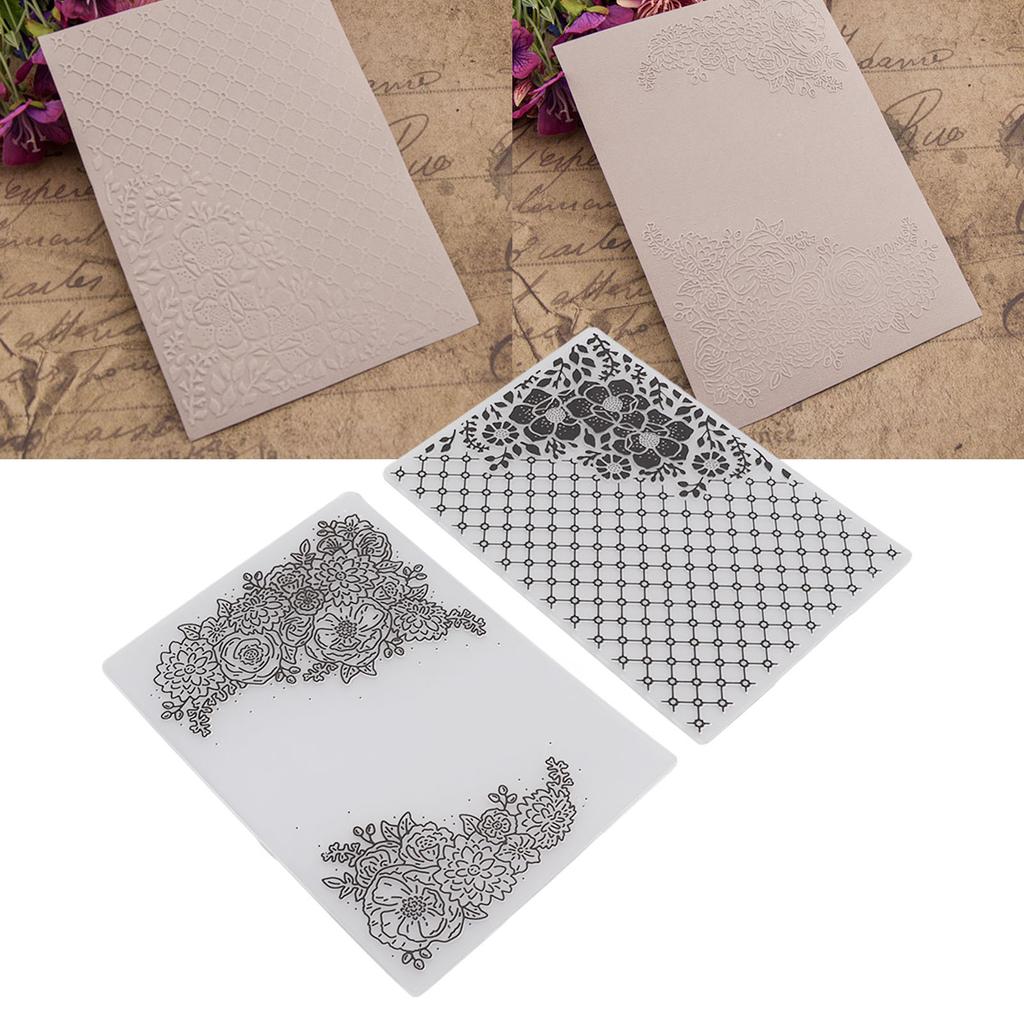 2 шт. Пластиковая папка для тиснения, прозрачная вогнутая выпуклая текстура, шаблоны для поделок, формы для приглашений
