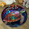 Ocean Sea Turtle Round Area Rug - 2D Printed Non-Slip Floor Mat for Living Room El  Aesthetic Room Decor, 1PC