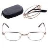 Портативные серебряные подвесные очки для чтения, оправа для очков с коробкой, очки для пресбиопии, складные аксессуары для очков