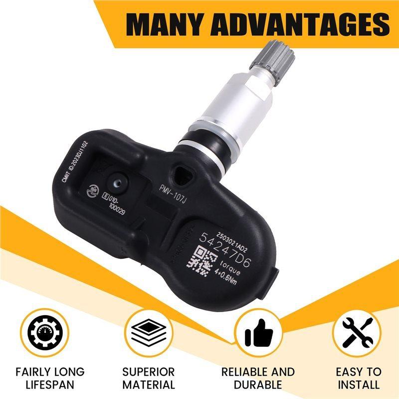 4X Car TPMS Sensor Tire Pressure Sensor Monitoring System 42607-33011 PMV-107J For Toyota 4Runner Corolla Camry Lexus