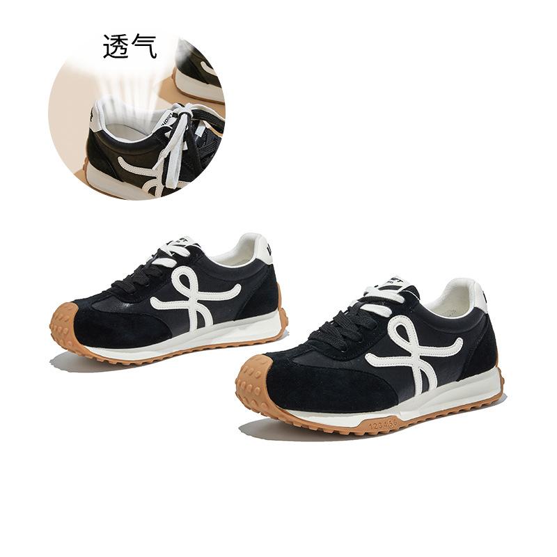 Leather German training shoes women's spring new platform-soled sports Forrest Gump shoes casual versatile white shoes heightening women's shoes