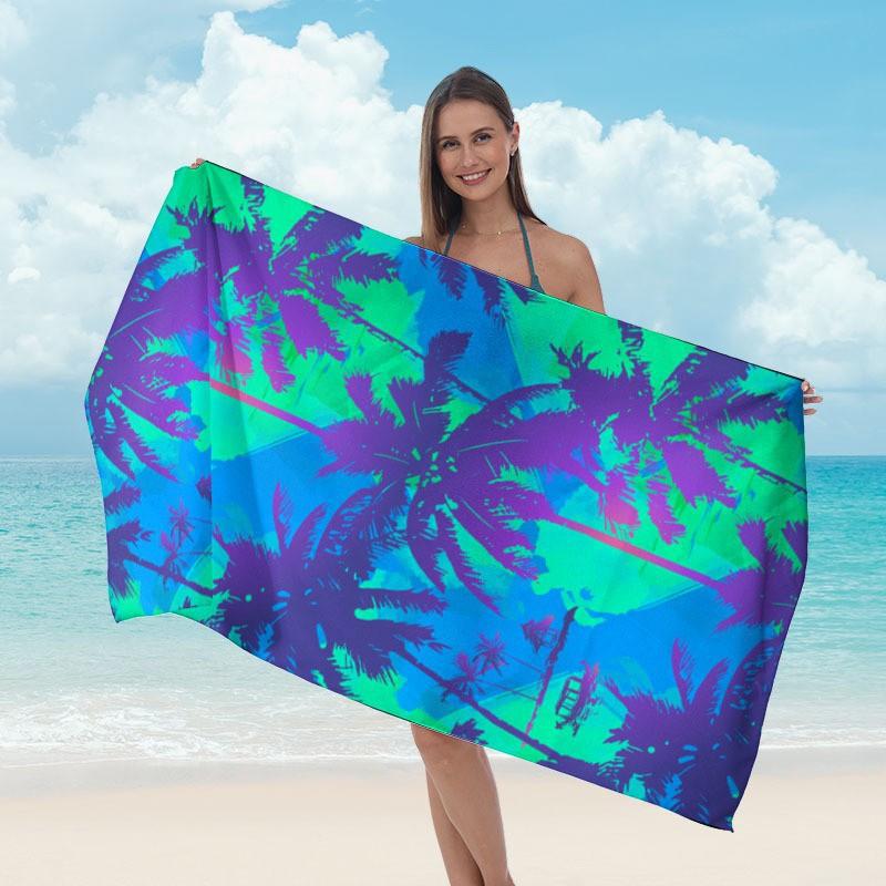 Custom Printed Microfiber Beach Towel Quick Dry Sports Swimming Pool Outdoor Travel Yoga Gym Sun Protection Double Sided Plush Bath