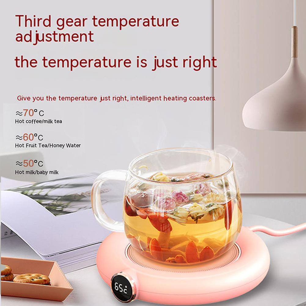 10W Mini Portable USB Electric Coffee Warmer With 3 Temperature Settings Digital Display For Heating Coffee Beverage Milk Tea Hot Chocolate