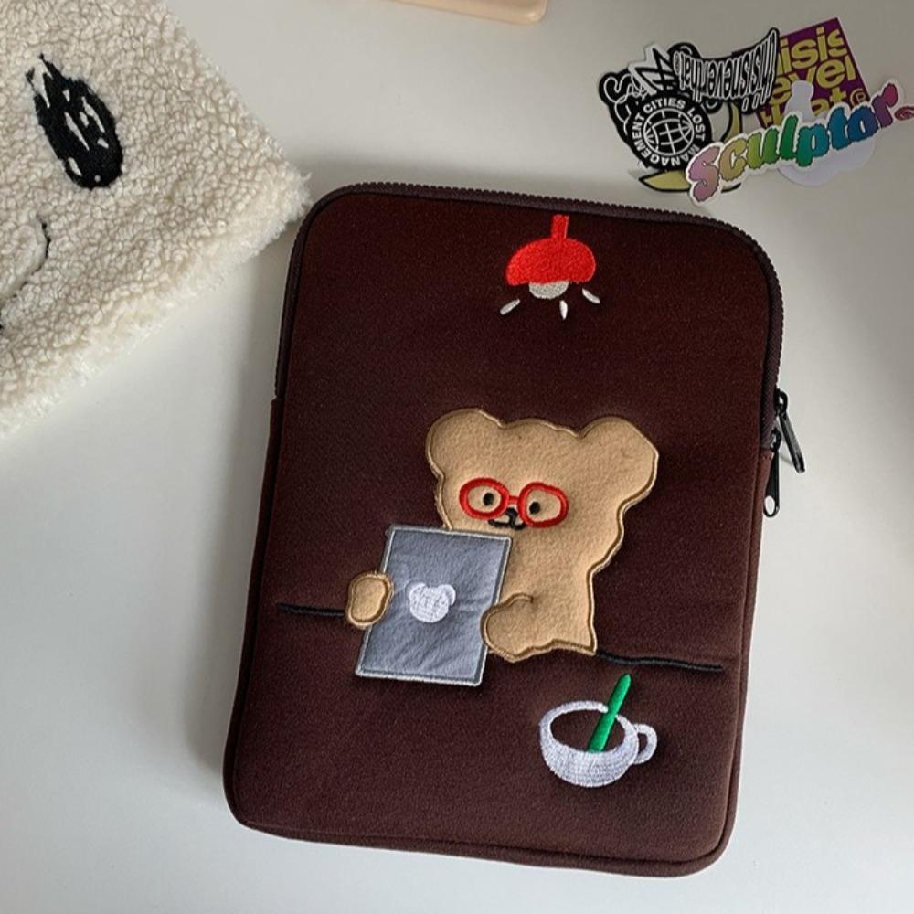 Cartoon Bear Tablet Sleeve Bag Shockproof Tablet Sleeve Case Cute Laptop Storage Bag