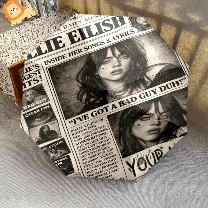 1 шт. Автоматический складной зонт - Узор с индивидуальным именем Billie Eilish, Портативная и складная конструкция с 8 спицами, Рождественские и Дни рождения Подарки