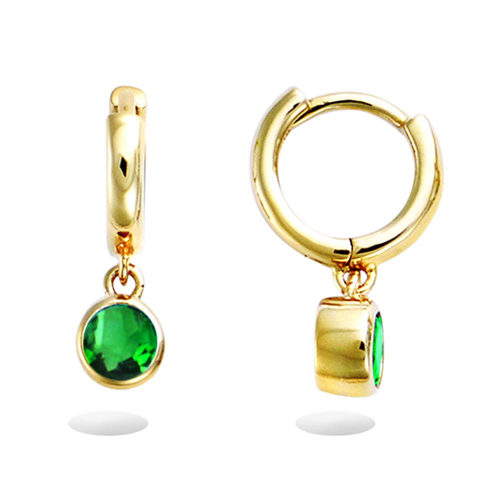 Les Trésors De Lily [R5148] - Gold Plated 'Sissi' Hoop Earrings - 8 Mm - 4 Mm